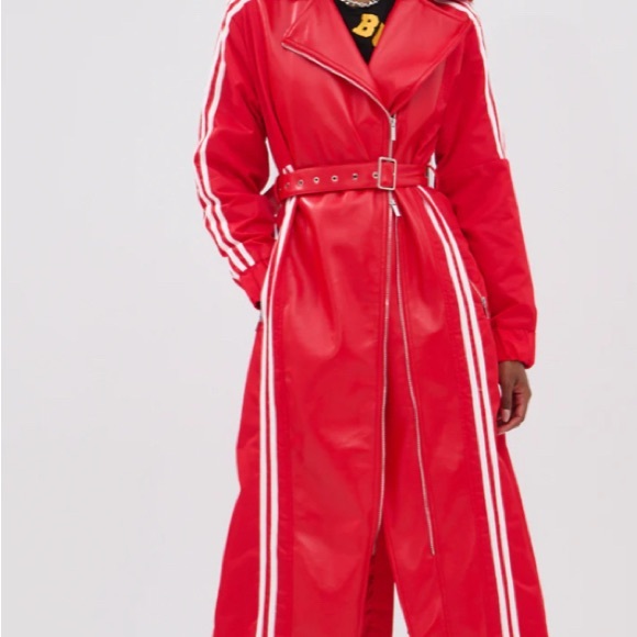 AKIRA Jackets & Blazers - AKIRA Vibrant Red Coat with White Accents